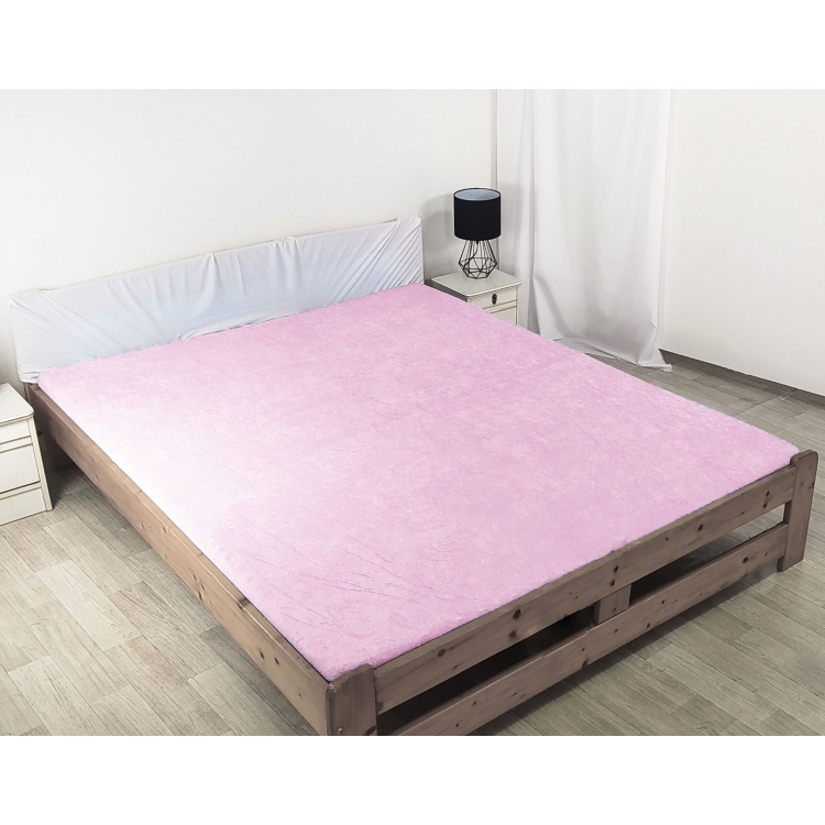 Prześcieradło FROTTE z gumką bawełniane - 22 baby pink